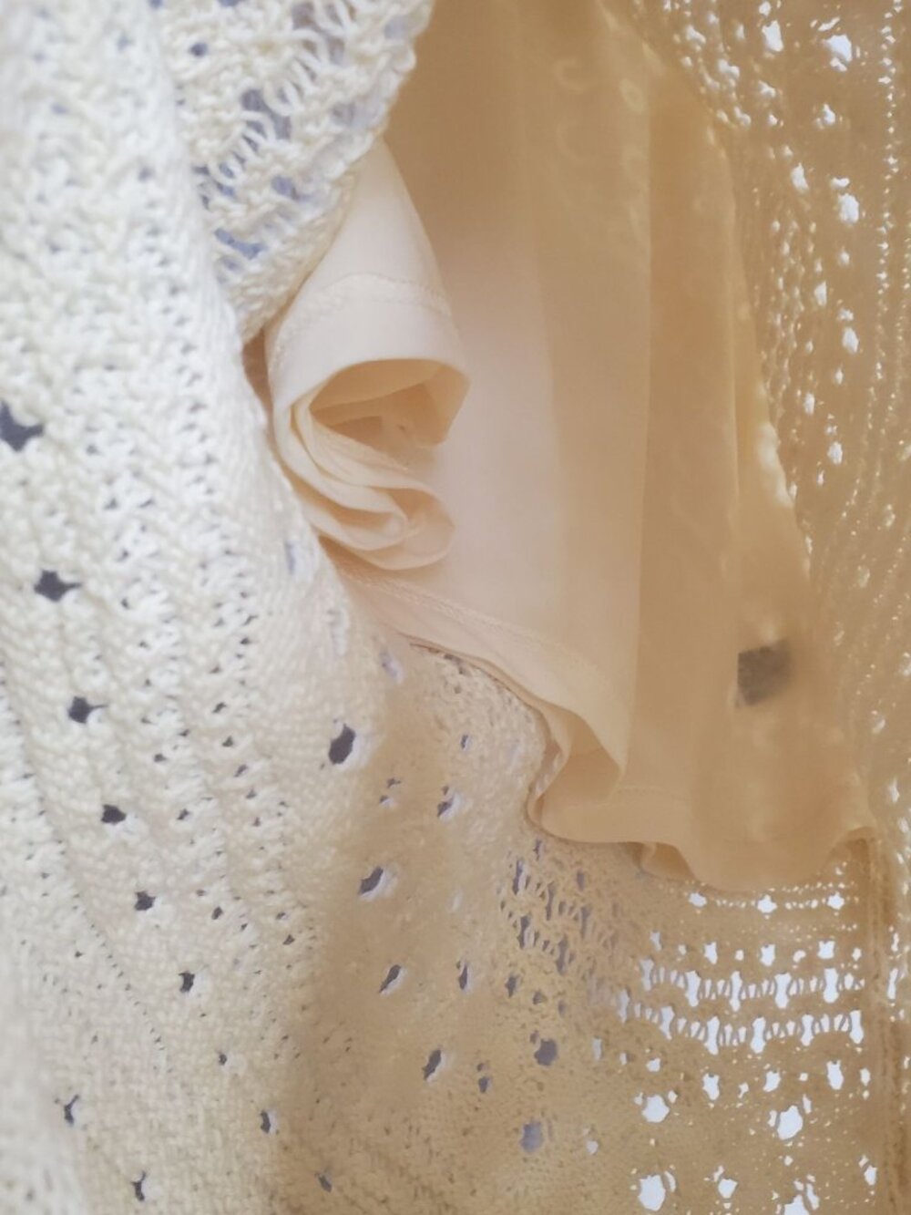 Universal Thread Womens Cream Crochet Midi Skirt With Lining & Drawstring Waist - Picture 7 of 7